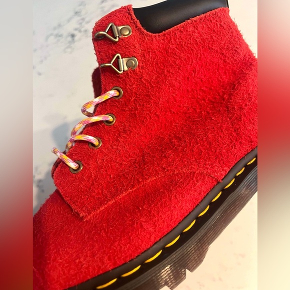 Dr.Martens  Men’s 939 Ben Suede Red Padded Collar Lace Up Boots New - Picture 16 of 16
